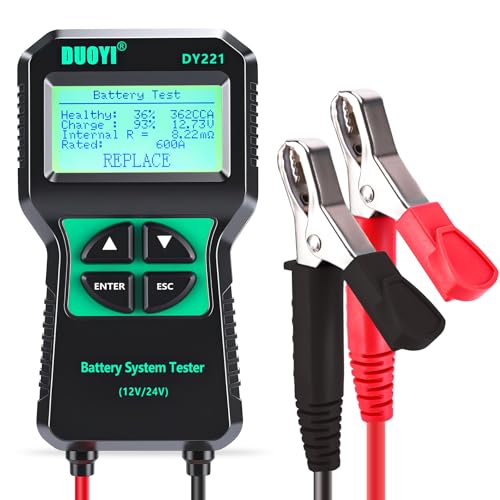 DUOYI DY221 Car Battery Tester, 12V 24V Digital Automotive Alternator Meter Diagnostic Tool...