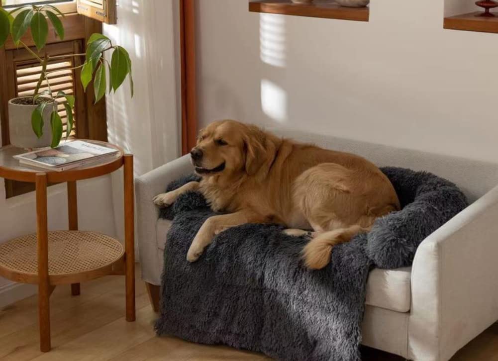 ANQI Lits Comfy pour Chien,Panier Chat Moelleux Dehoussable,Tapis antidérapant pour Chien,XL Coussin Chien Orthopedique,XXXLCanapé Moelleux pour Chien,Apaisant en Peluche Doux