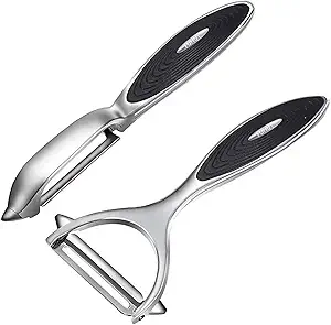 Vegetable, Apple Peelers for kitchen, Fruit, Carrot, Veggie, Potatoes Peeler, Y-Shaped and I-Shaped Stainless Steel Peelers, with Ergonomic Non-Slip Handle & Sharp Blade, Good Sturdy (2PCS)