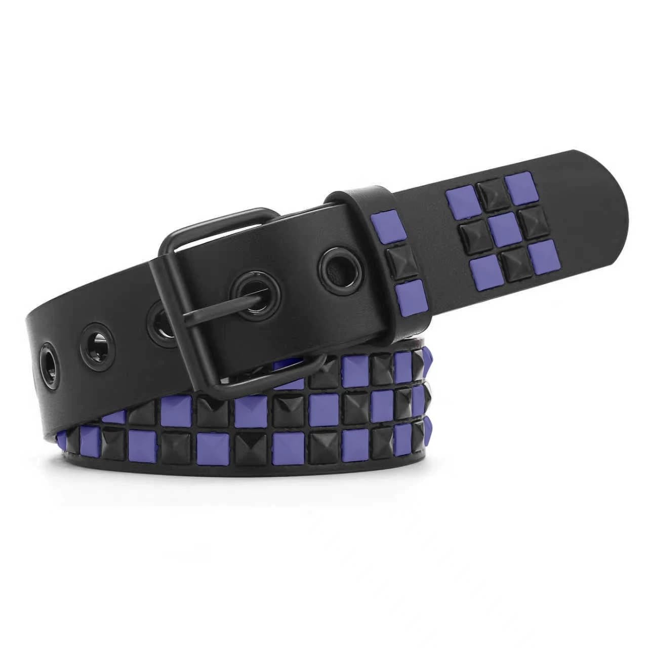 Studded Belt, Metal Punk Rock Rivet Belt with Bright Pyramid Studded for Women Men
