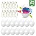 Produktbild O-Kinee 24pcs Ostereier Plastik weiß, Eier Kunststoff 6 cm Dekoeier Kunststoffeier Plastikeier zum Basteln Deko Ostern, Ostereier mit Aufhänger für Kunsthandwerk malen hängend