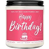 Happy Birthday Candle Gifts for Women - Unique Gift for Best Friend - Vanilla Sugar and Buttercream