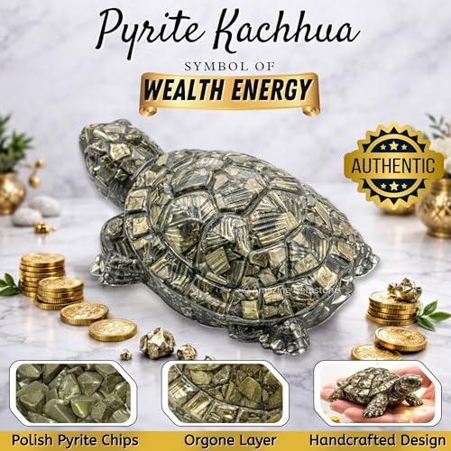 Figura Natural de Tortuga en Pirita para Decoración del Hogar miniatura 7