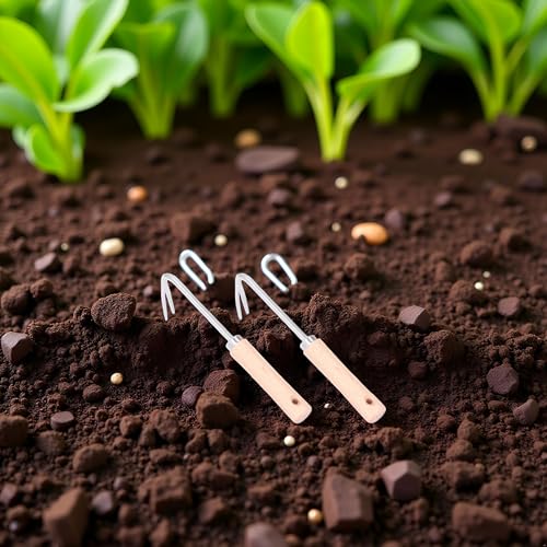 Utensilio de jardinería Gancho para raíces Bonsai acero inoxidable 2 pzas miniatura 4