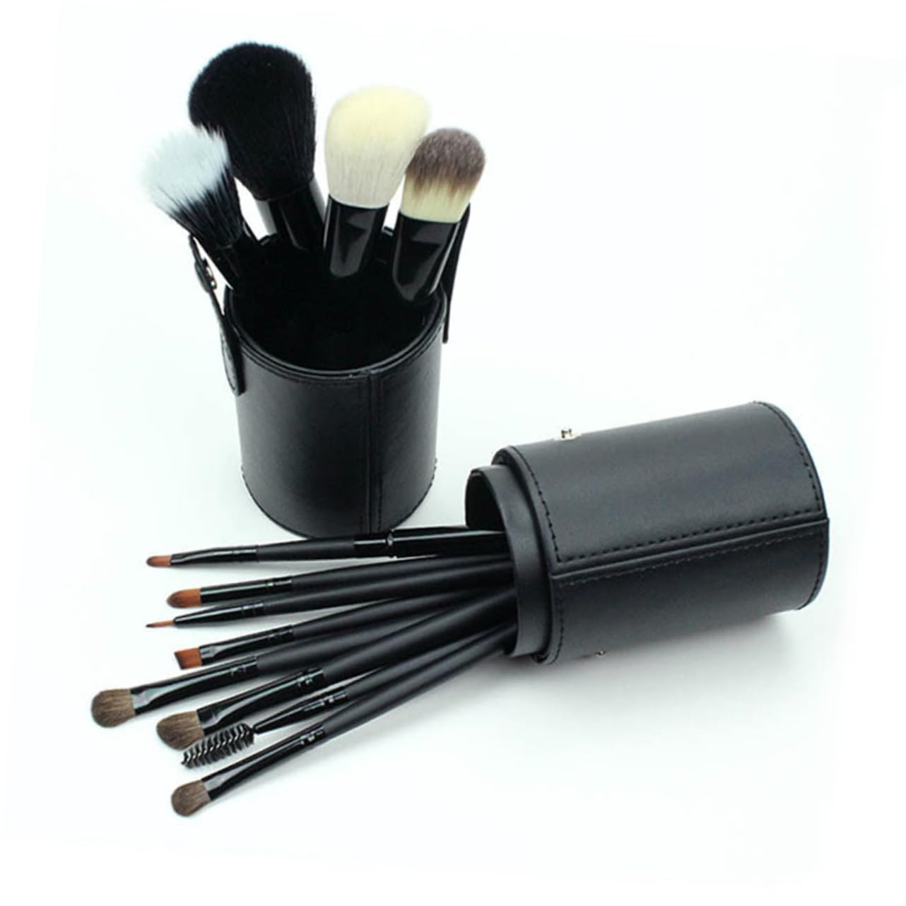 10 pack..Makeup Brush Organizer Pu Makeup Bucket Large Capacity Steel Button Easy to Clean for Travel