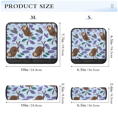 Image of 2 Pack Seatbelt Covers Seat Belt Cover Pad for Adults Boys Girls Car Seat Strap Covers Pads Cushion Universal Shoulder Strap Pad Protector for Backpack Camera Bag 6.5 Inch Cartoon Sloths Branch Purple