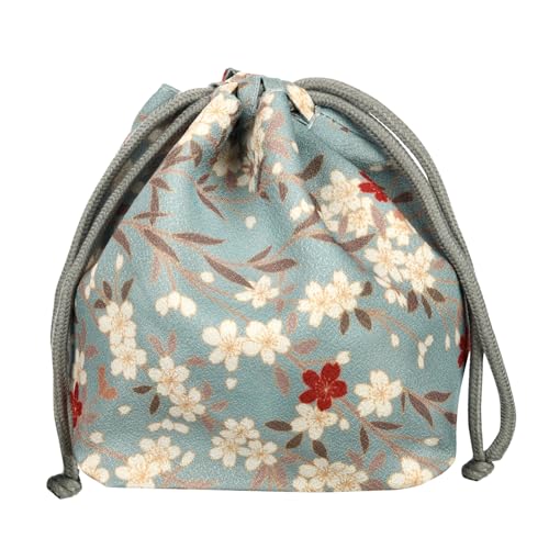 [OTAKUMARKET] 巾着袋 浴衣バッグ 袴 巾着 バッグ レディース 着物 小物入れ 七五三 卒業式 成人式 花火大会 夏祭り 和柄 巾着ポーチ ハンドバッグ 和風 18柄展開 (A ブルーグレーの桜)の商品画像（Amazon）