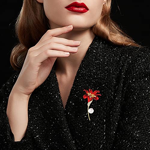 Broche fleur de lys rouge : le cadeau de Noël idéal pour elle