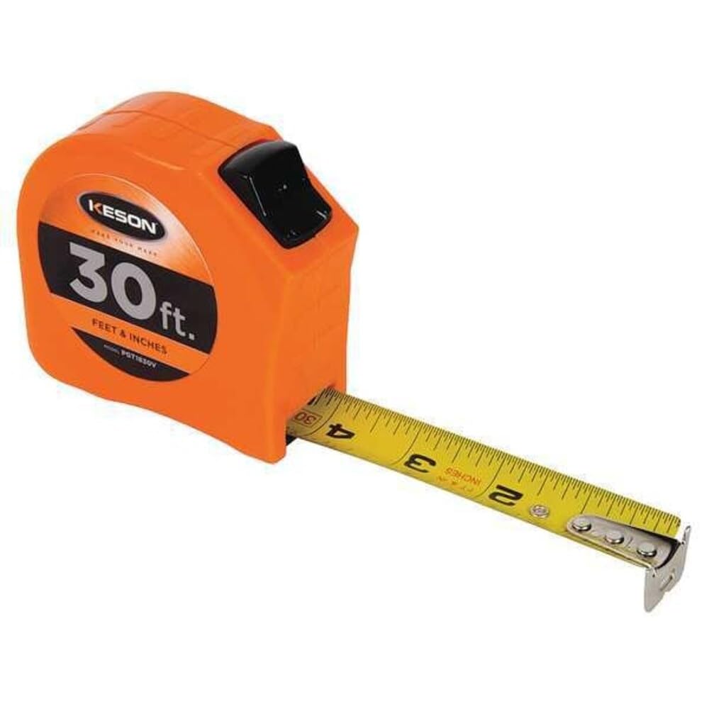 Keson Toggle serie nylon-coated hoja de acero corta cinta Medidas, Toggle Lock, ABS de alto impacto (varios tamaños: 10 FT – 35 ft, 3 m – 8 M; Varias unidades: ft. Cartucho en., m. & 10ths, M & cm & mm), PGT1830V