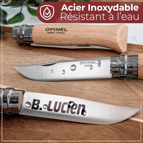 KDO MAGIC Couteau Opinel N°8 Personnalisé Acier inoxydable Étuis inclus – vue 3