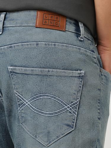 Image of Urbano Plus Men's Stretch Fit Mid Rise Washed Bootcut Jeans Stretchable