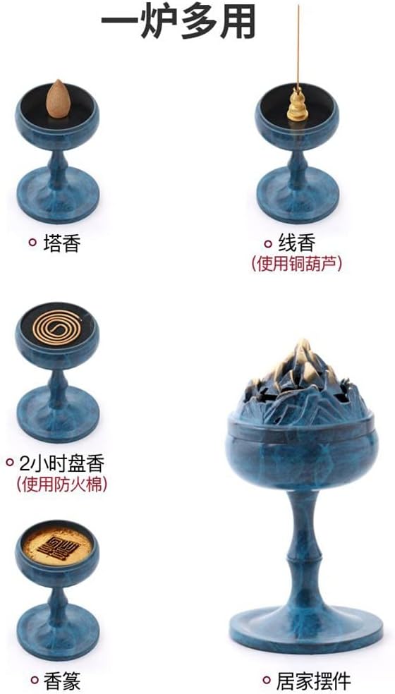 Boshan Stove Copper Aromatherapy Stove Sandalwood Stove Ornaments (Color : A Size : 6.7 * 13cm) (A 6.7 * 13cm)