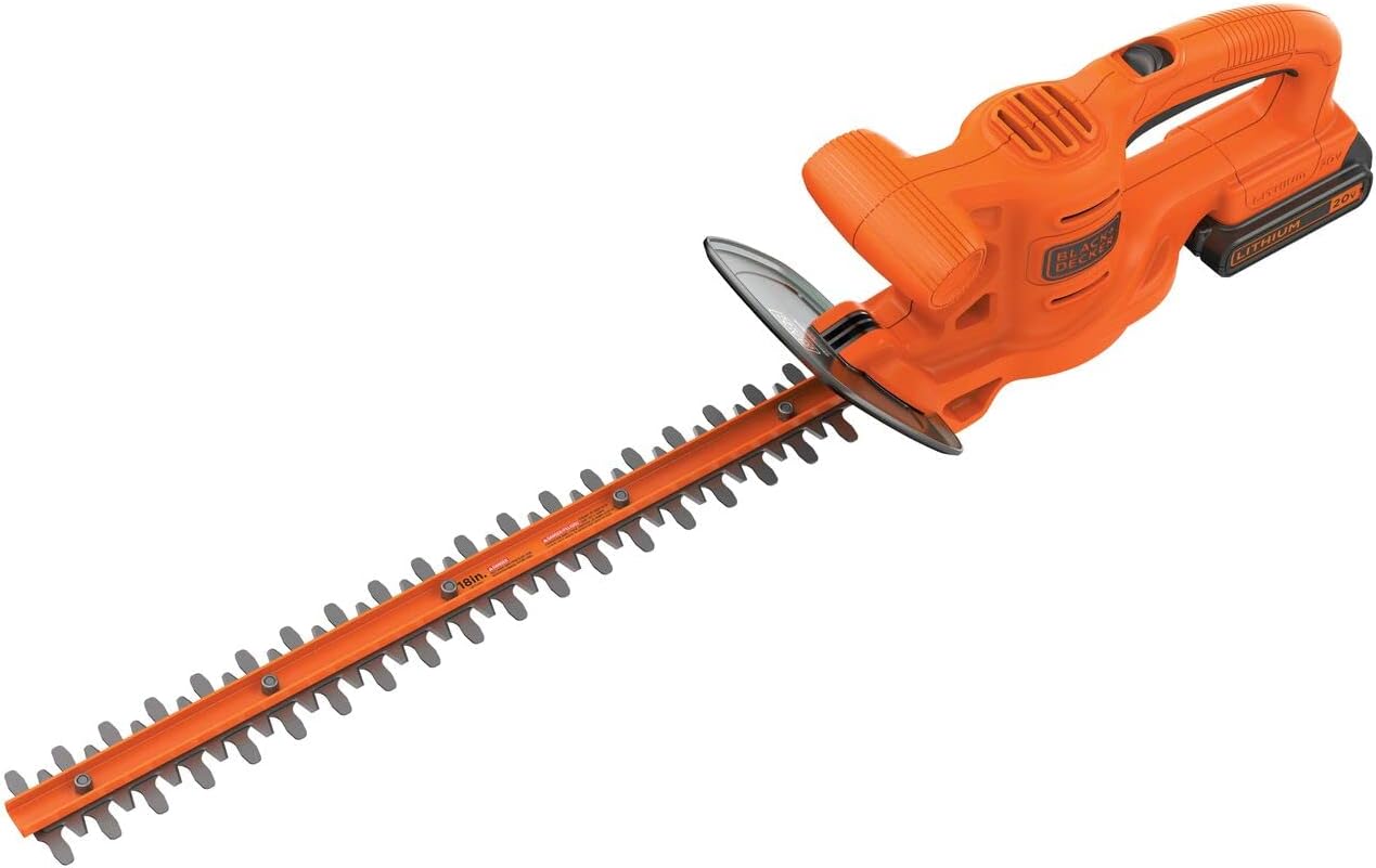 review BLACK+DECKER 20V MAX Cordless Hedge Trimmer, Battery & Charger Included (LHT218C1)
