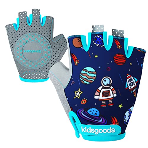 Gants Velo Enfant Garçon Fille pour 3-12 Ans, Demi Doigt Gants De Cyclisme VTT Route pour Vélos à Pédales D'équilibre Astronaute L Cover