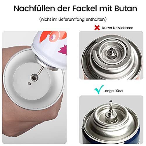 Lavvio Flambierbrenner, Bunsenbrenner, Gasbrenner Küchenbrenner, Nachfüllbare Butan Gasbrenner mit Sicherheitssperre für… – Bild 7