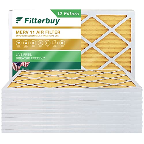 Filterbuy 17x20x1 Air Filter MERV 11 Allergen Defense (2-Pack),...