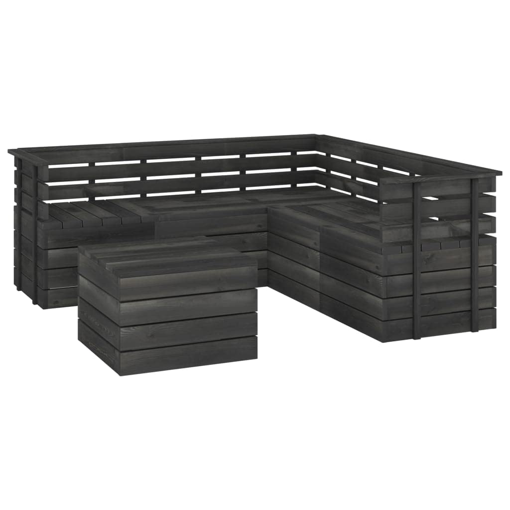 Buy vidaXL Solid Pinewood Garden Pallet Lounge Set 6 Piece Outdoor