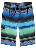 Kanu Surf boys Viper Quick Dry Upf 50+ Beach Swim Trunks, Nova Navy/Green, 18-20 US