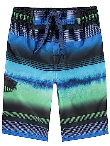 Kanu Surf boys Viper Quick Dry Upf 50+ Beach Swim Trunks, Nova Navy/Green, 18-20 US