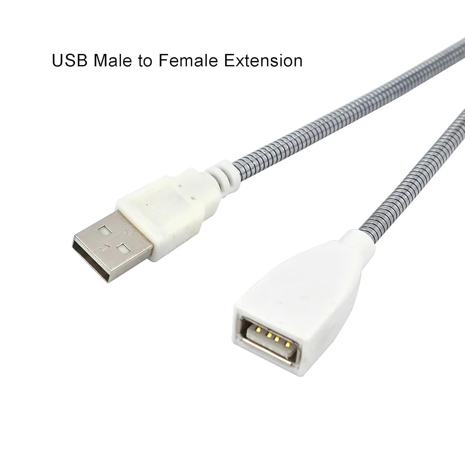Flexible Metal USB Extension Cable, USB Male to Female Extension Power Apply Cord Tube for USB Light Lamp Bulb Accessories 29cm/11.41inch (1) image 4
