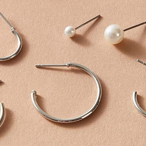 Image of Shining Diva Fashion Stylish Combo Design 6 Pairs Metal Earrings for Women and Girls (F12787er)
