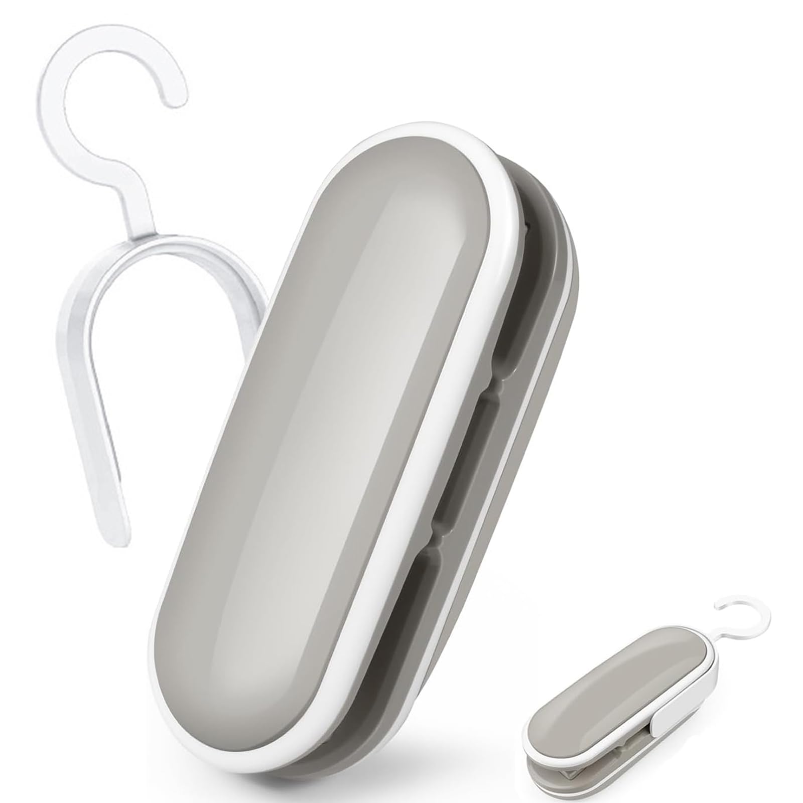 Bag Sealer Machine with Hook, Mini Bag Sealer Clips, 2 in 1 Handheld Kitchen Heat Sealer, Portable Bag Type Sealing Machine with Hook, Suitable for Snack Preservation Food Storage