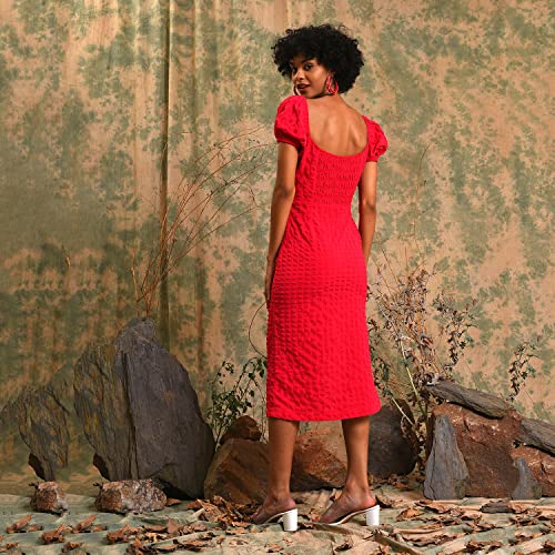 Image of PINACOLADA Women Stylish Casual Midi Dresses