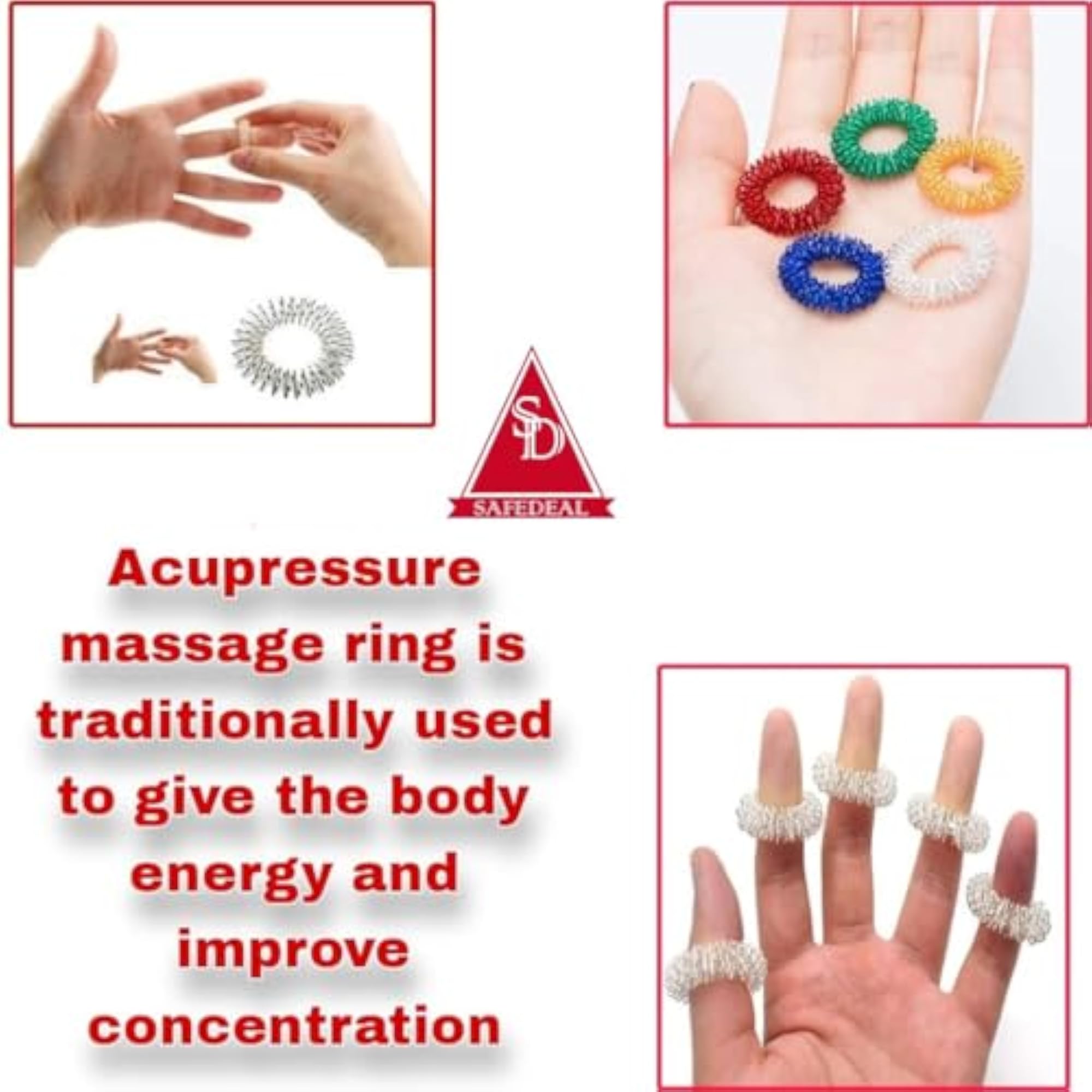 Safedeal Acupressure Manual 2 in 1 Hand Roller
