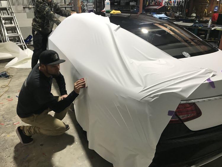 Image of WALLMATE? Matte Wrap Vinyl Peel and Stick Car & Bike Wrap Sheet Vinyl Car Wrap Sheet Roll Film Sticker Decal Sticker (24x24 /Inch, White Matte)