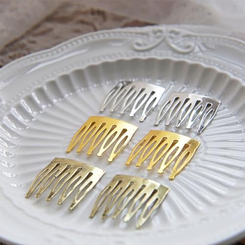 Peines Mini Metal Para Peluca Muñeca 5 Piezas Plata miniatura 1