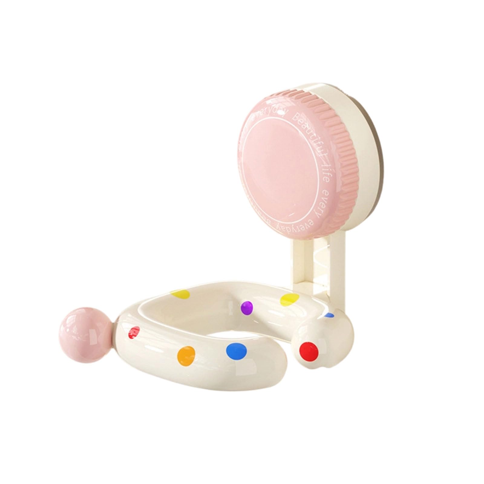 ZEPFJHE Space Saving Hair Dryer Holder with Dots Pattern for Small Bathroom Strong Suction Cups Drying Tool Stand Denial Drill Blow Dryer Planner
