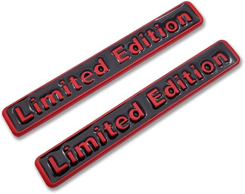 Miniatura 12 de 2 calcomanías de metal 3D de edición limitada con logotipo de alta calidad para guardabarros laterales de automóvil, calcomanías para maletero rojo