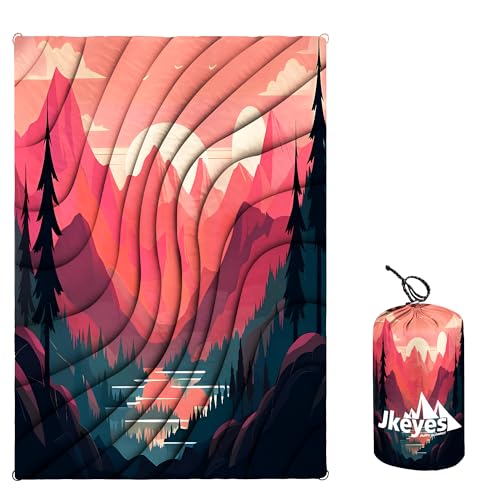 Yizheer-Sunset-Printed-Camping-BlanketLightweight-Down-Alternative-Puffy-Camping-Blanket-Packable-Outdoor-Blanket-for-CampingTraveling-Stadium-Hiking-Picnics-76-x-54