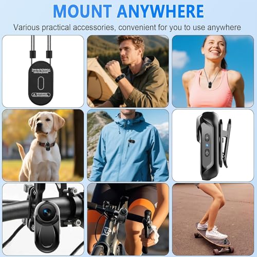 zakotu Mini Body Camera 1080P, 512G Thumb Vlogging Cam Hands-Free Recording, Action Camera with 360° Rotate Clip&Magnetic Clip, Wearable Video Recorder for Traveling/Motorcycle(SD Card Not Included) - image 8