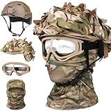 SANYETS Airsoft Helmet,Tactical Fast Helmet with 3D Camo...