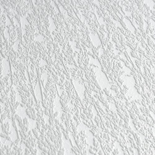Papier peint floral gris intissé pose facile pour masquer défauts mur - 5