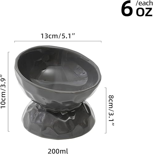 Miniatura 2 de Cuenco elevado de cerámica inclinado para gatos, cuenco elevado para alimentos y agua, cuenco para gatitos, plato para gatos, comedero para mascotas