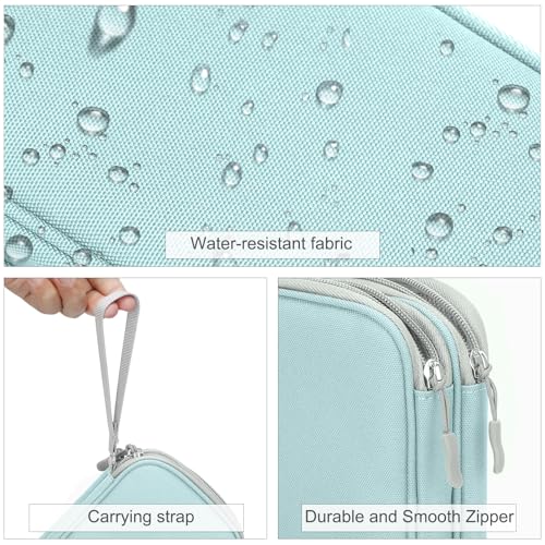 Image of FYY Electronic Organizer, Travel Cable Organizer Bag Pouch Electronic Accessories Carry Case Portable Waterproof Double Layers Storage Bag for Cable, Charger, Phone, Earphone, Medium Size, Mint Green