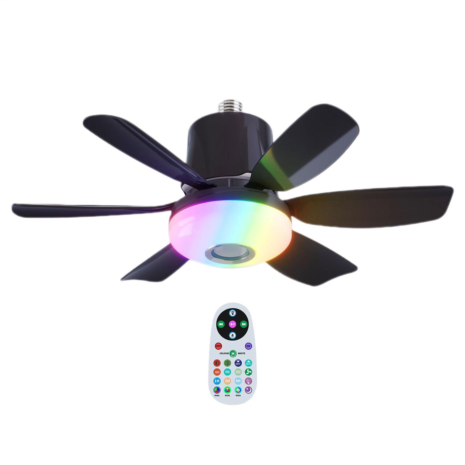 Ventilatore da Soffitto Moderno con Luce Con Altoparlante Musicale a | Lampada LED da Soffitto con Ventilatore per Casa, Dormitorio, Ufficio, Camera da