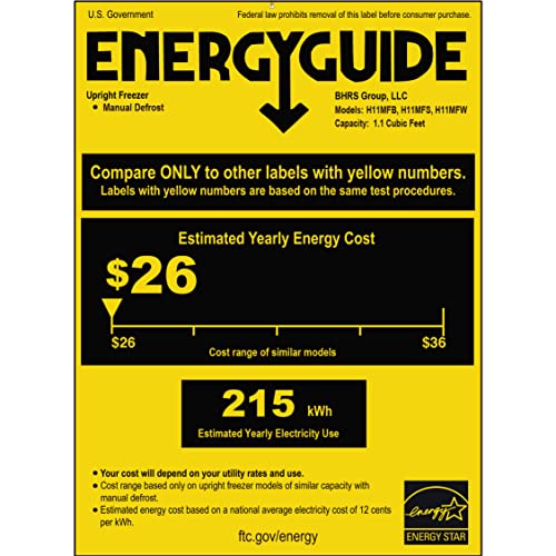 Honeywell Mini Compact Freezer Countertop, 1.1 Cubic Feet, Single Door Upright Freezer With Reversible Door, Removable Shelves, For Home, Dorms, Apartment, Office- White #TOP6
