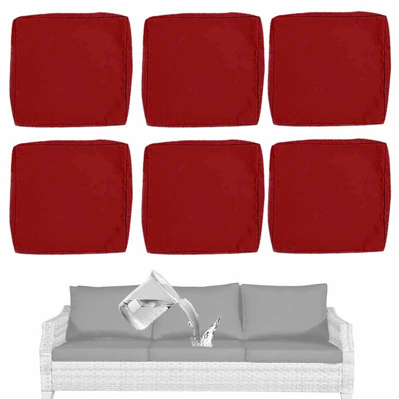 Housses de coussin imperméables 65x65x10 cm pour canapé en rotin (Lot de 6)