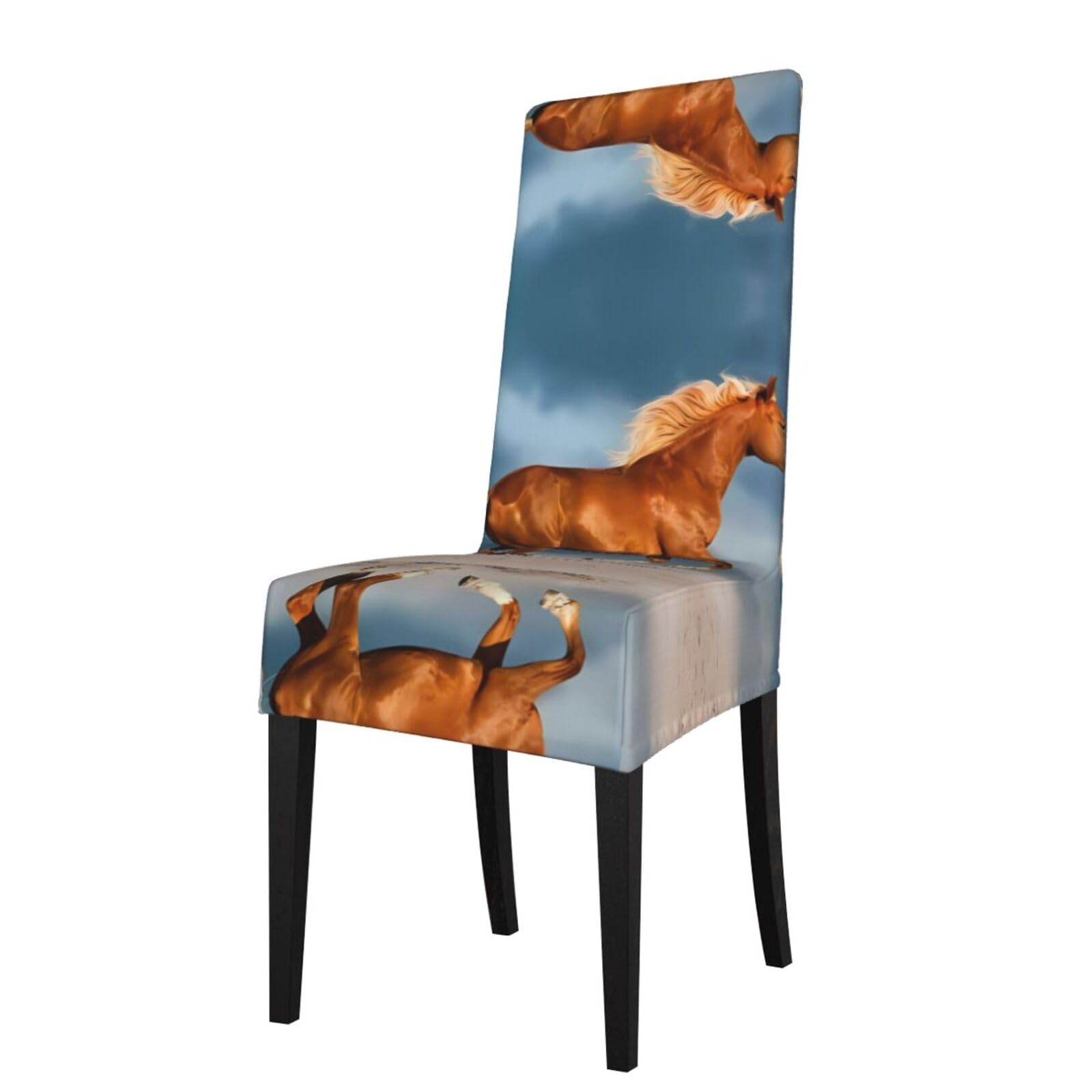 YYHWHJDE Red Runing Horse Prints Protection Cover for Dining Chair – Stretchable Slipcovers for a Refreshing Dining Room Makeover