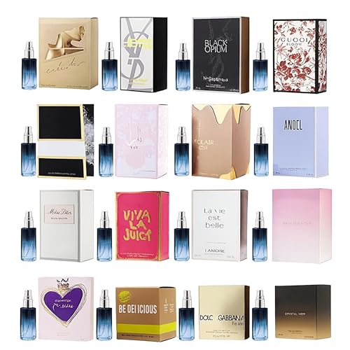 M&H Luxury Designer Perfume Samples for Women (4 or 8 bottles, 9 ml each) - Choose Your Own Designer Sample Perfumes for Women - Women's Perfume Sampler Sets with Gift box and Travel Pouch