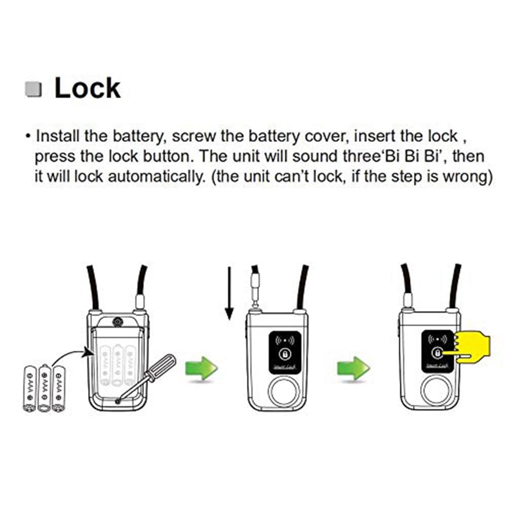 Keyless Chain Lock Bluetooth Bike/Motorcycle Gate/zamek do drzwi, alarm antykradzieżowy, 110 DB, aplikacja na telefon, kontrolowana, czarna