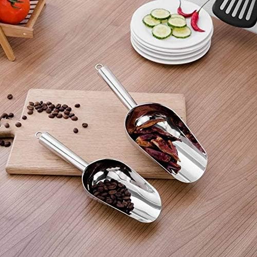 Miniatura 4 de Mengbaobao Juego de cucharas de hielo de acero inoxidable de 3 onzas, 6 onzas, 12 onzas, para cubitos de hielo, café, granos, alimentos para