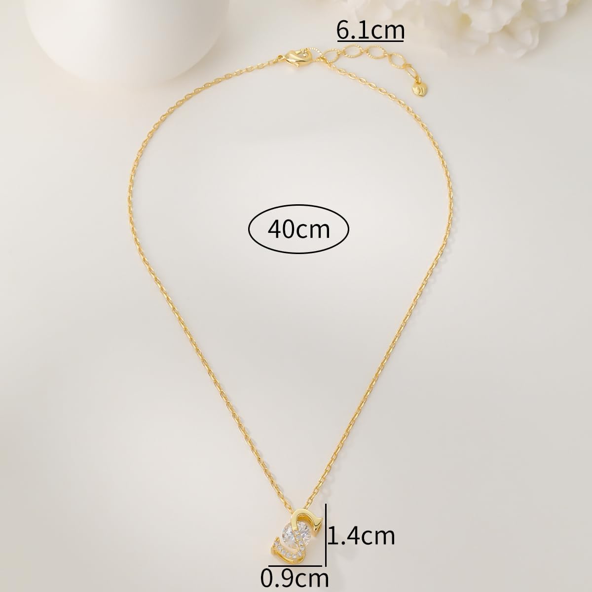 14K Gold Plated Initial Necklace for Women | Cubic Zirconia Letter Dainty Necklaces for Women | Alphabet Pendant Jewelry - Image 4