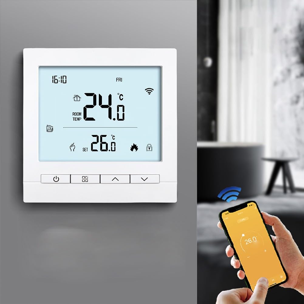 WiFi Touch Screen Smart Thermostat - Remote Control and Settings for