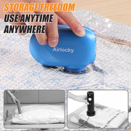 Airlocky Travel Vacuum Bags with Rechargeable Pump, 16 Pack Compression Packing Bags with 35KPA Electric Pump, 90% Space Saver for Clothes, Vacuum Seal Bags fo Carry-on Luggage Suitcase by Airlocky - Used condition - Image 9