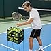 VEVOR Tennis Ball Hopper, Holds 80 Tennis Balls, Pickleball Basket Cart with Wheels for Easy Pick Up, Portable Pickleball Collection Caddy with Heavy-Duty Construction, for Training Carrying Storage