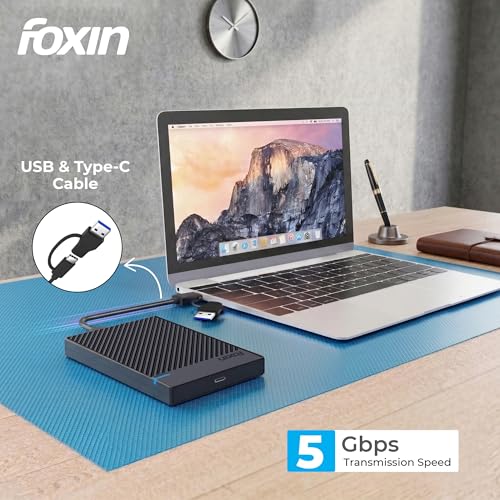 Image of Foxin S1 PRO 2.5 Inch SATA Tool-Free SSD Enclosure Case, USB 3.1 to SATA External SSD Case with Fast Transfer Speed Up to 5 Gbps & Supports UASP Max 6TB Storage Capacity Compatible with SSD